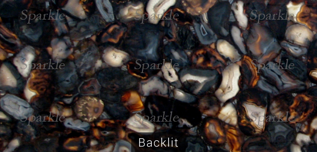 Banded Black Agate backlit (Agata Nero a Fasce)